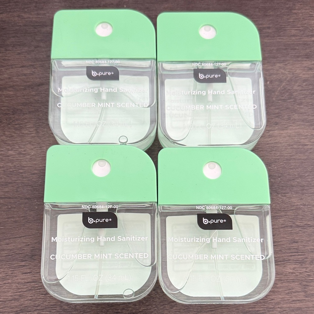 4 Cucumber Mint Scented b.pure Hand Sanitizers